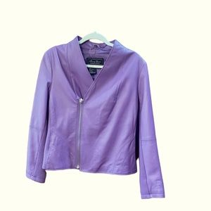 Terry Lewis purple leather Jacket women’s Sz‎ M